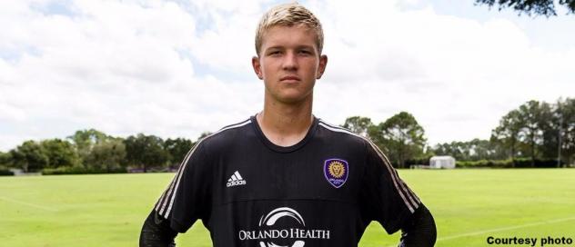 Louisville City FC Goalkeeper Mason Stajduhar with Orlando City SC