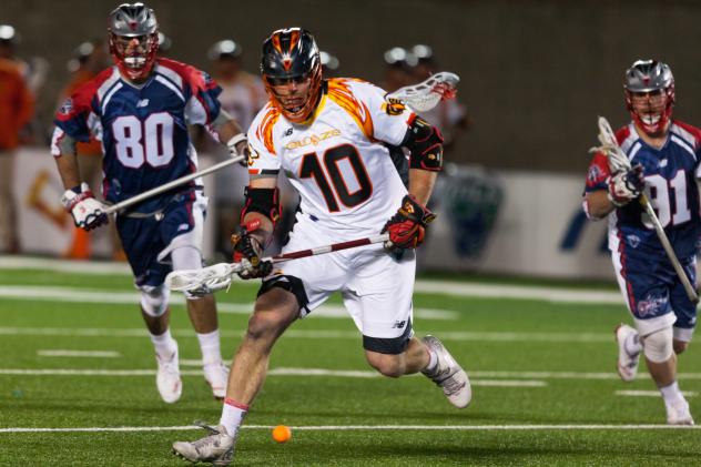 Eric O'Brien of the Atlanta Blaze Eyes the Ball vs. the Boston Cannons