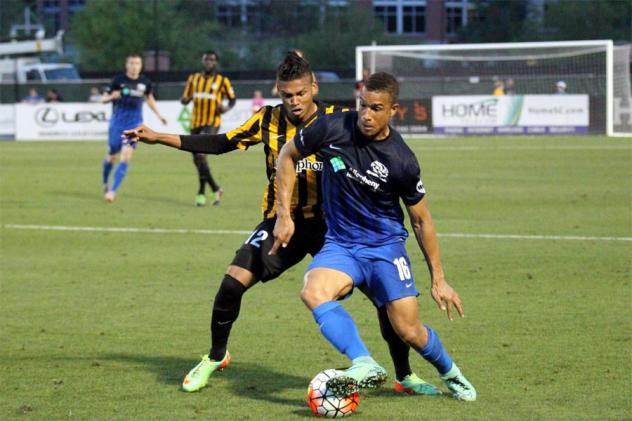 Charleston Battery Midfielder Maikel Chang Battles for the Ball vs. the Pittsburgh Riverhounds