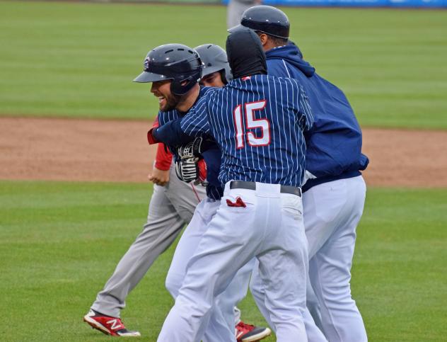 Syracuse Chiefs Congratulate Jason Martinson on Walk-Off Single