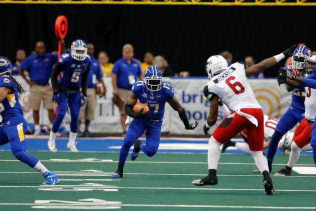 Tampa Bay Storm DB Cortez Stubbs Returns a Fumble vs. the Jacksonville Sharks