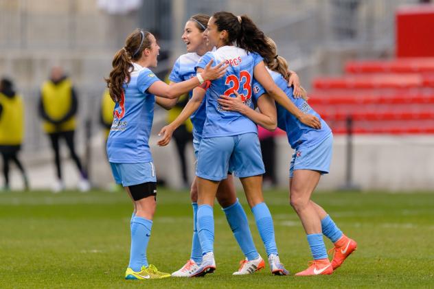 Chicago Red Stars Celebrate a Goal