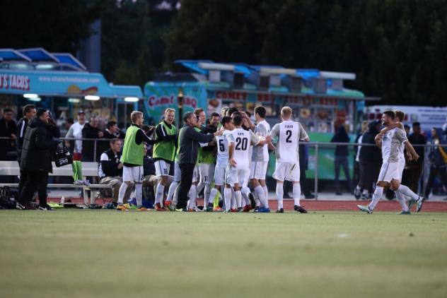 Sacramento Republic FC Celebrates a Goal vs. LA Galaxy II