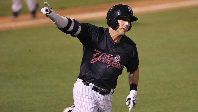 Jake Skole of the Tampa Yankees Celebrates Game-Winning Hit
