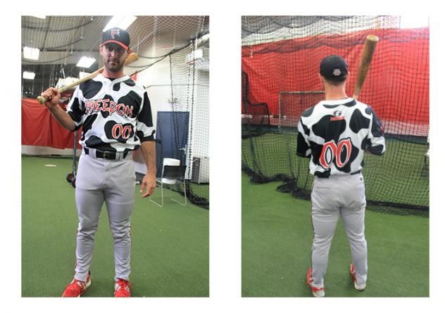 Florence Freedom Cow Pattern Baseball Jersey