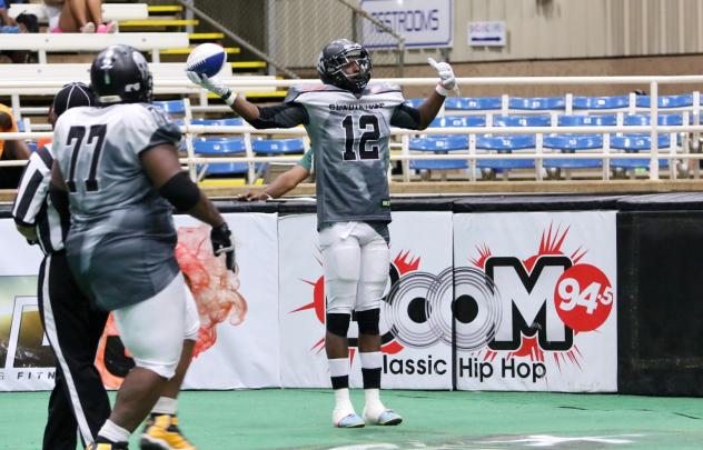 Duke City Gladiators WR Sedrick Johnson Celebrates a Touchdown