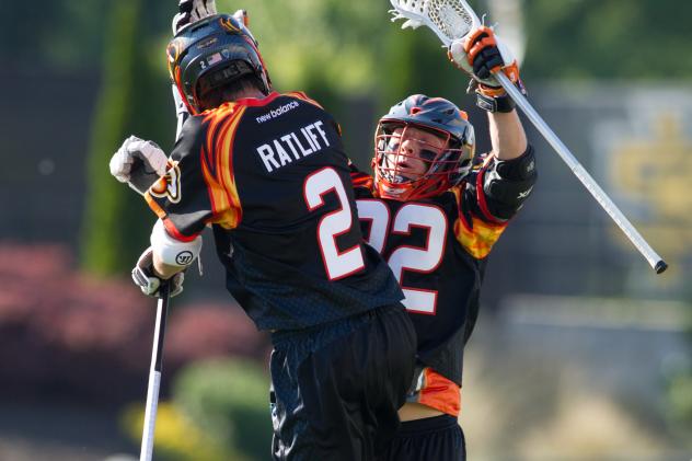 Atlanta Blaze Celebrate a Goal vs. the Denver Outlaws