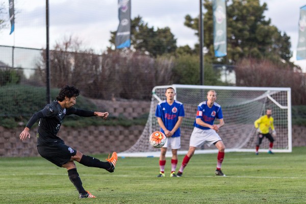 Shintaro Harada of the Colorado Springs Switchbacks Takes a Shot