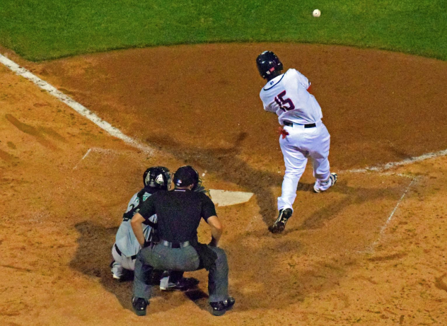 Brian Goodwin of the Syracuse Chiefs at the Plate