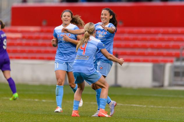 Chicago Red Stars Celebrate a Goal