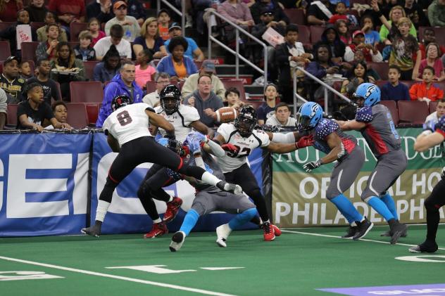 Orlando Predators and Philadelphia Soul Eye a Loose Ball
