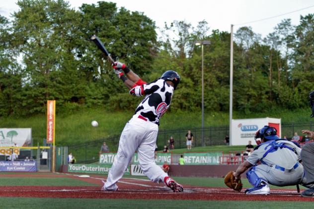 Andrew Godbold of the Florence Freedom Sends a Liner toward First