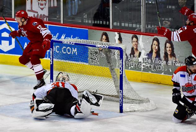 J.P. Lafontaine of the Allen Americans Celebrates his Game-Winning Goal vs. the Fort Wayne Komets