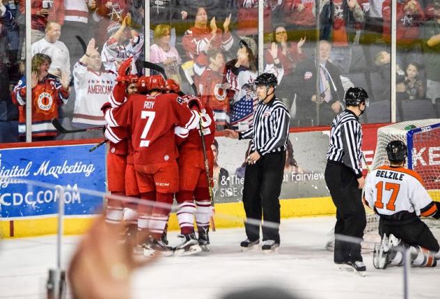 Allen Americans Celebrate vs. the Fort Wayne Komets