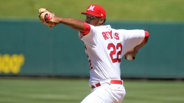 Memphis Redbirds Pitcher Alex Reyes Prepares to Throw