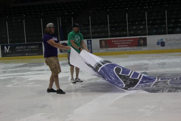 Tri-City Storm being Removed from the Ice at Viaero Center