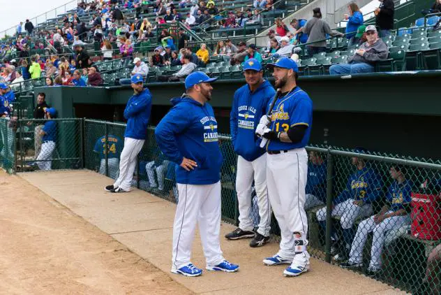 Sioux Falls Canaries in Front of their Dugout