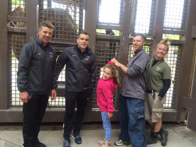 Orange County Blues and Dr. Joshua Schiffman in Front of Elephants at Hogle Zoo