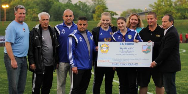 Sky Blue FC Presents Check to U.S. PARMA Soccer