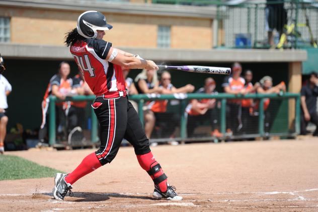Charlotte Morgan at Bat for the Akron Racers