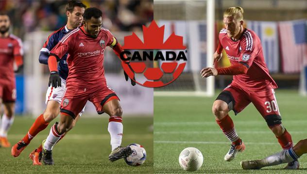 Julian De Guzman and Marcel De Jong of Ottawa Fury FC