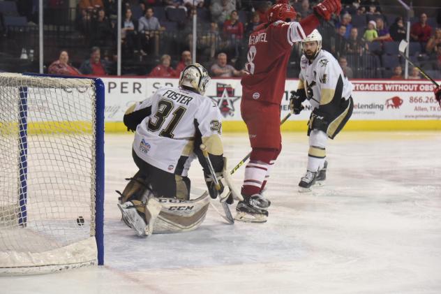 Allen Americans Celebrate a Goal vs. the Wheeling Nailers