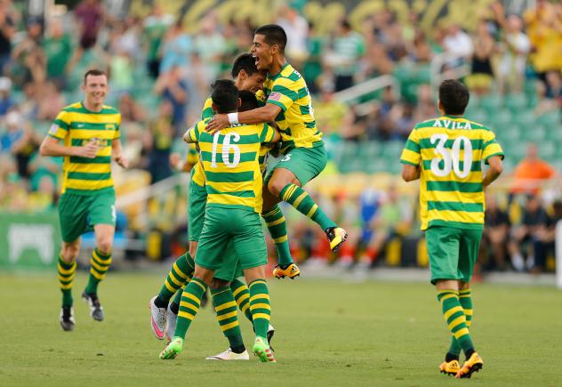 Tampa Bay Rowdies Celebrate a Georgi Hristov Goal