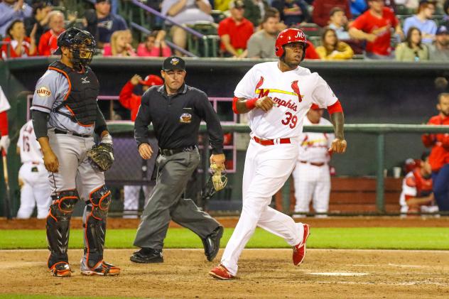 David Washington of the Memphis Cardinals Crosses Home Plate