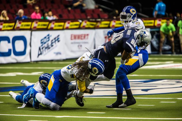 Tampa Bay Storm DB Cameron McGlenn Tackles Portland Steel Receiver James Shaw