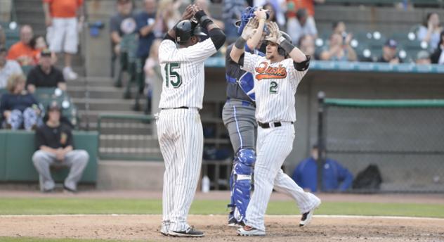 Cody Puckett and Ruben Gotay Exchange High Fives