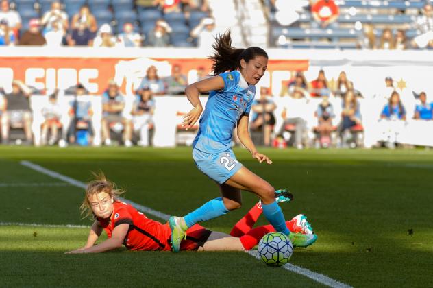 Chicago Red Stars Forward Christen Press vs. the Portland Thorns
