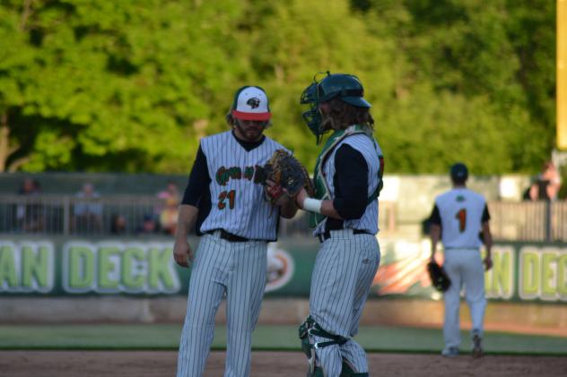 Green Bay Bullfrogs Pitcher Austin Hancock and Catcher Colton Onstott