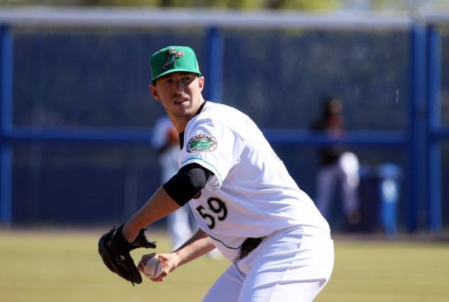 Norfolk Tides Pitcher Oliver Drake Prepares to Throw