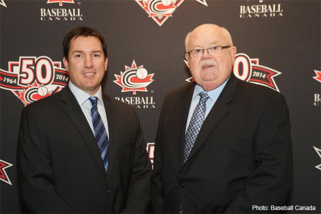 Former Somerset Patriots Pitcher Jason Dickson and Ray Carter of Baseball Canada