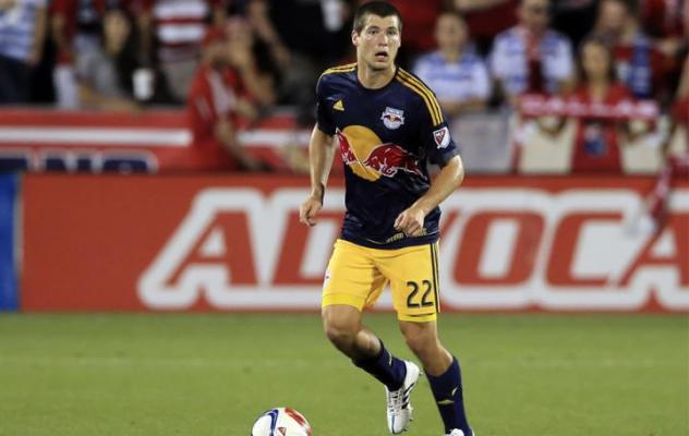 Defender Karl Ouimette with the New York Red Bulls
