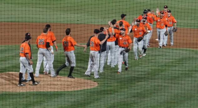 Long Island Ducks Exchange High Fives