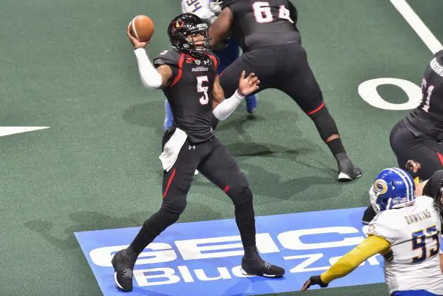 Orlando Predators Quarterback Bernard Morris vs. the Tampa Bay Storm