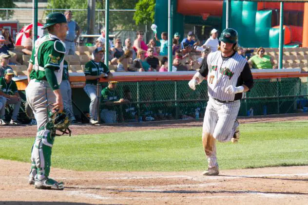 Green Bay Bullfrogs Catcher Colton Onstott Comes in to Score