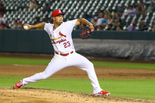 Memphis Redbirds Pitcher Sam Tuivailala Delivers