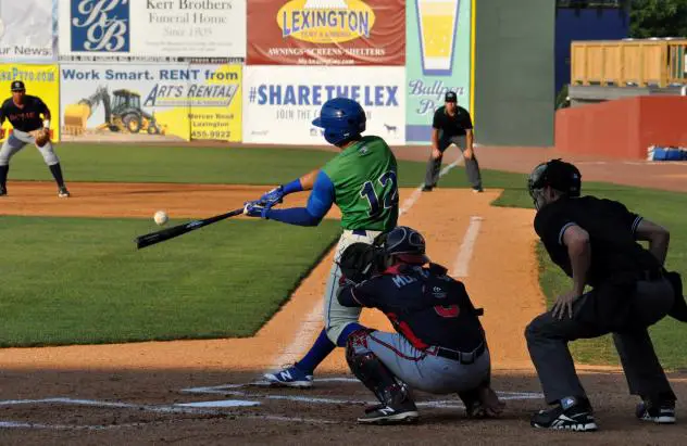 Anderson Miller of the Lexington Legends Connects for a Home Run