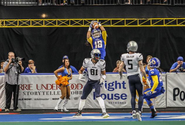 Storm DB Cameron McGlenn reeling in his second interception of the season