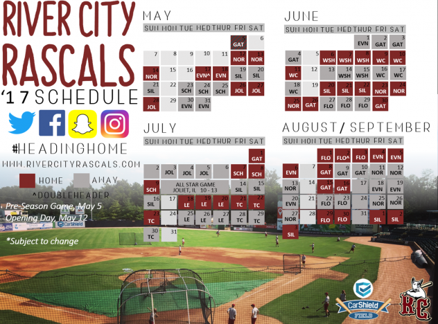 Rascals Look Ahead to 2017 with the Official Release of Schedule