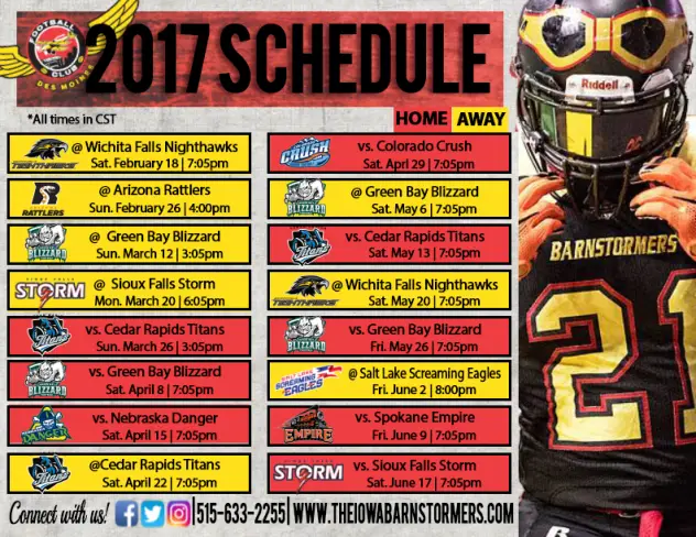 Barnstormers Announce 2017 Schedule