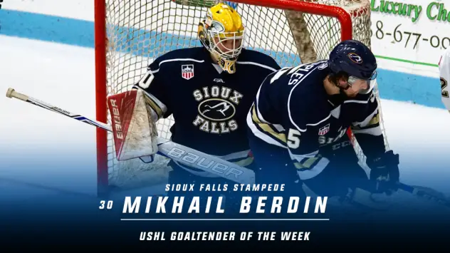 Berdin Named USHL Goaltender of the Week