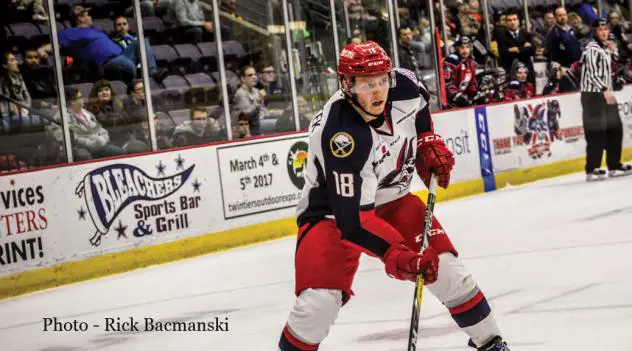 Elmira's Karabacek Named Sher-Wood Hockey ECHL Player of the Week