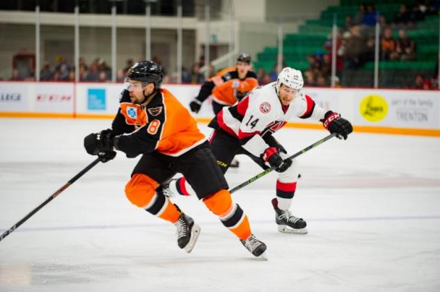 Mike Vecchione (3rd and 4th) struck for a pair of goals in a second-period comeback effort