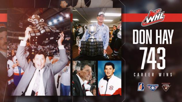 Blazers' Coach Don Hay Sets WHL Record for Coaching Victories