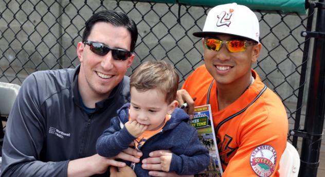Angelo Songco of the Long Island Ducks with Host Family