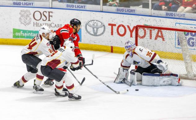 Cleveland Monsters Goaltender Matiss Kivlenieks vs. the Rockford IceHogs