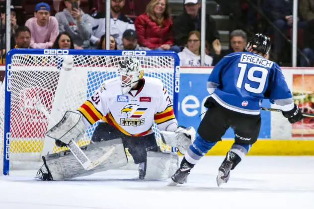 Max French Scores the shootout winner against the Colorado Eagles